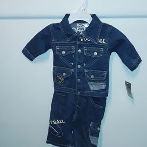 Baby boys matching jean set